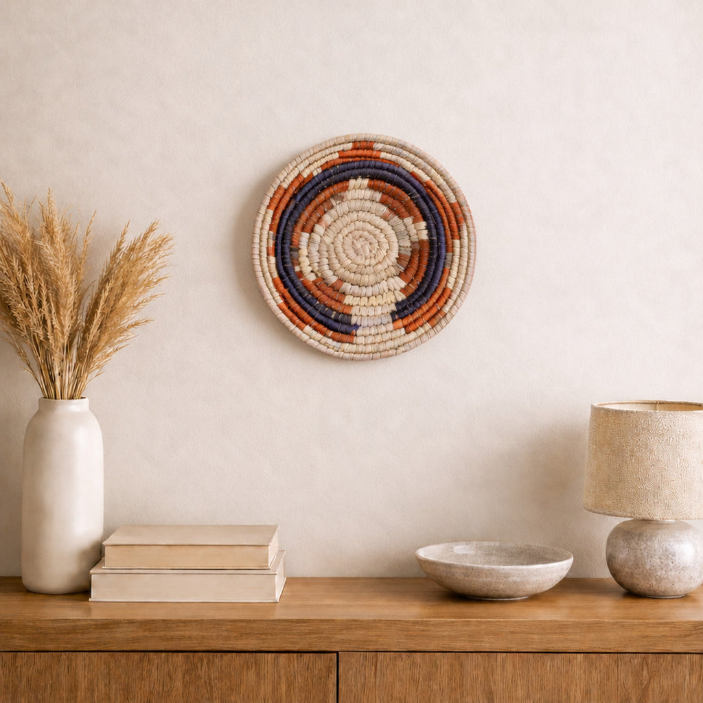 Posy woven wall basket displayed on an interior wall