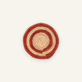 Sunring Orange mini woven wicker wall basket with concentric terracotta-red and natural beige rings.