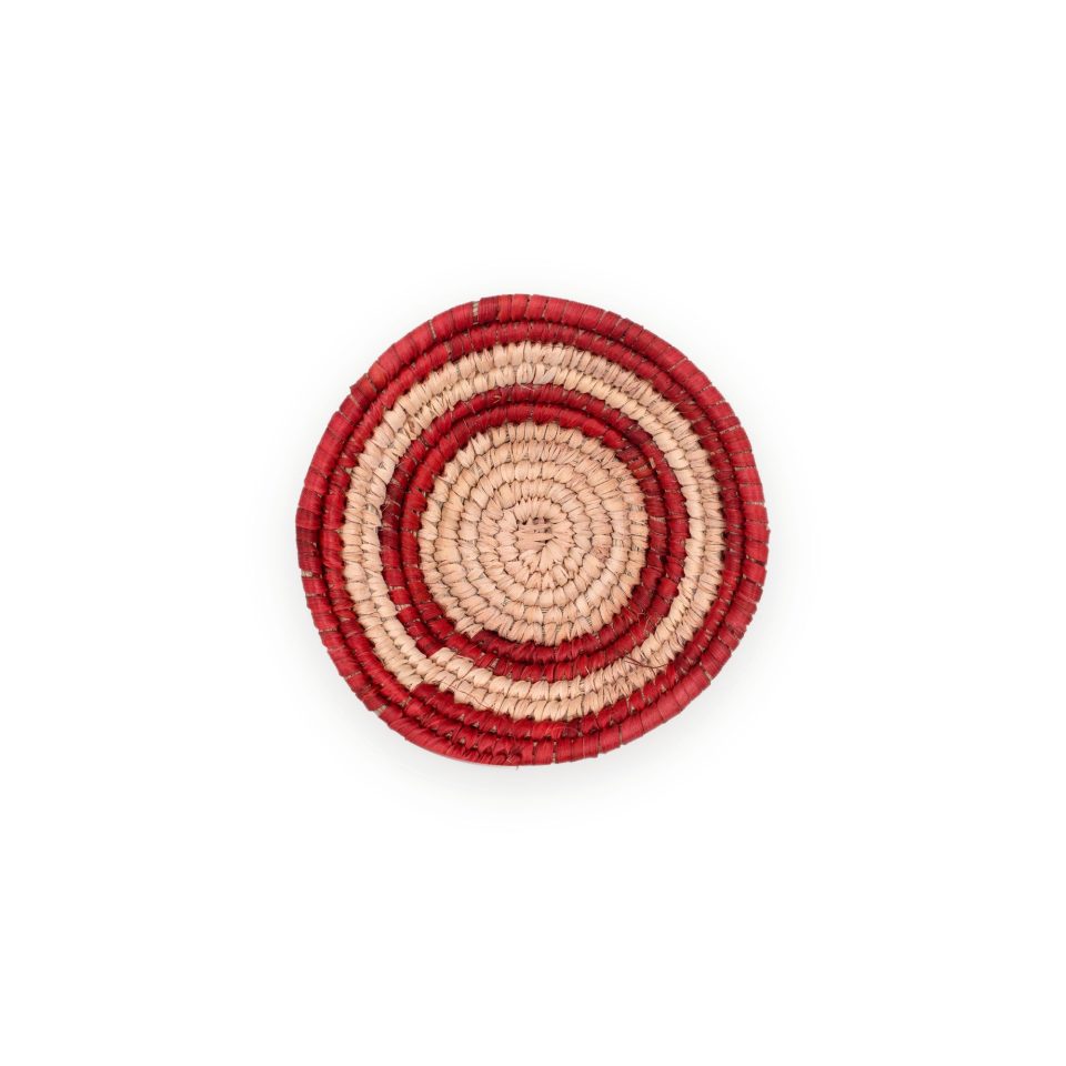 Sunring Blush el yapımı hasır duvar tabağı